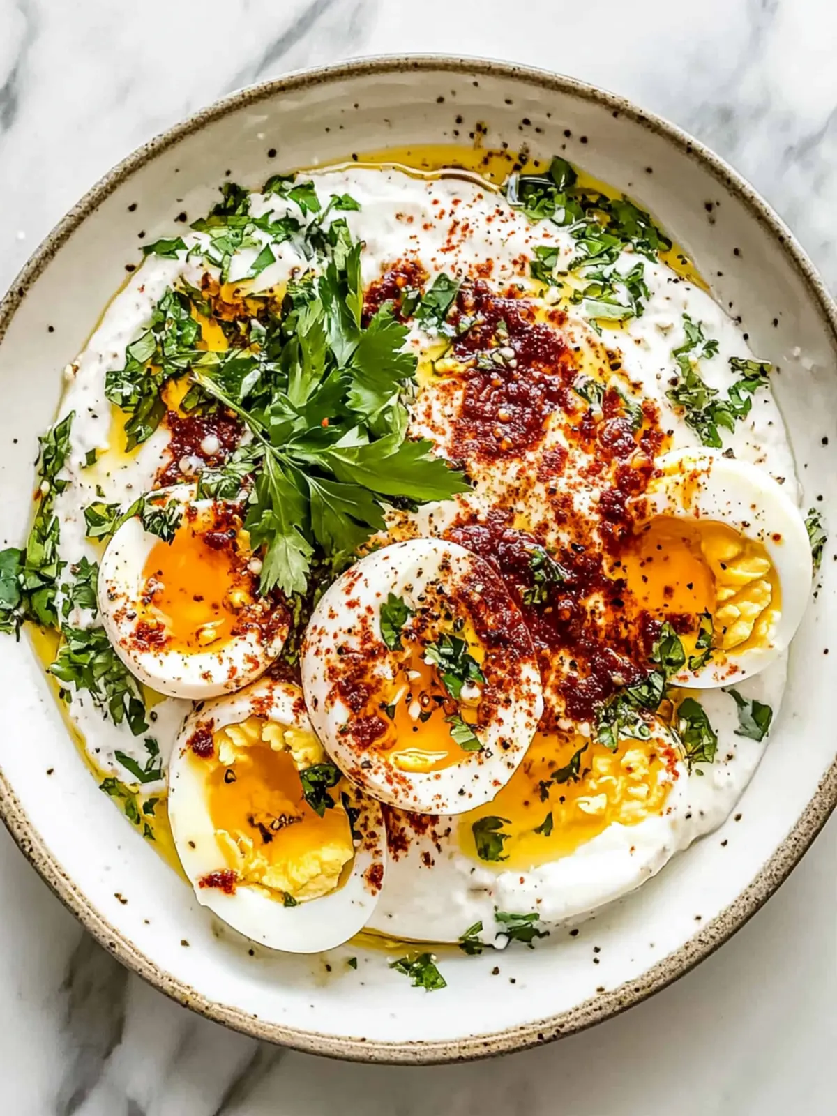 Cilbir Delight: Perfect Poached Eggs with Yogurt Magic 2 Cilbir (Turkish Eggs in Yogurt)