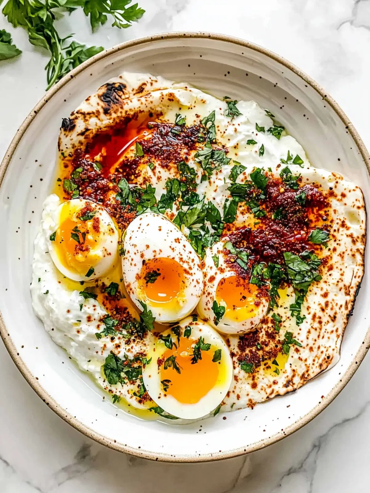 Cilbir Delight: Perfect Poached Eggs with Yogurt Magic 3 Cilbir (Turkish Eggs in Yogurt)