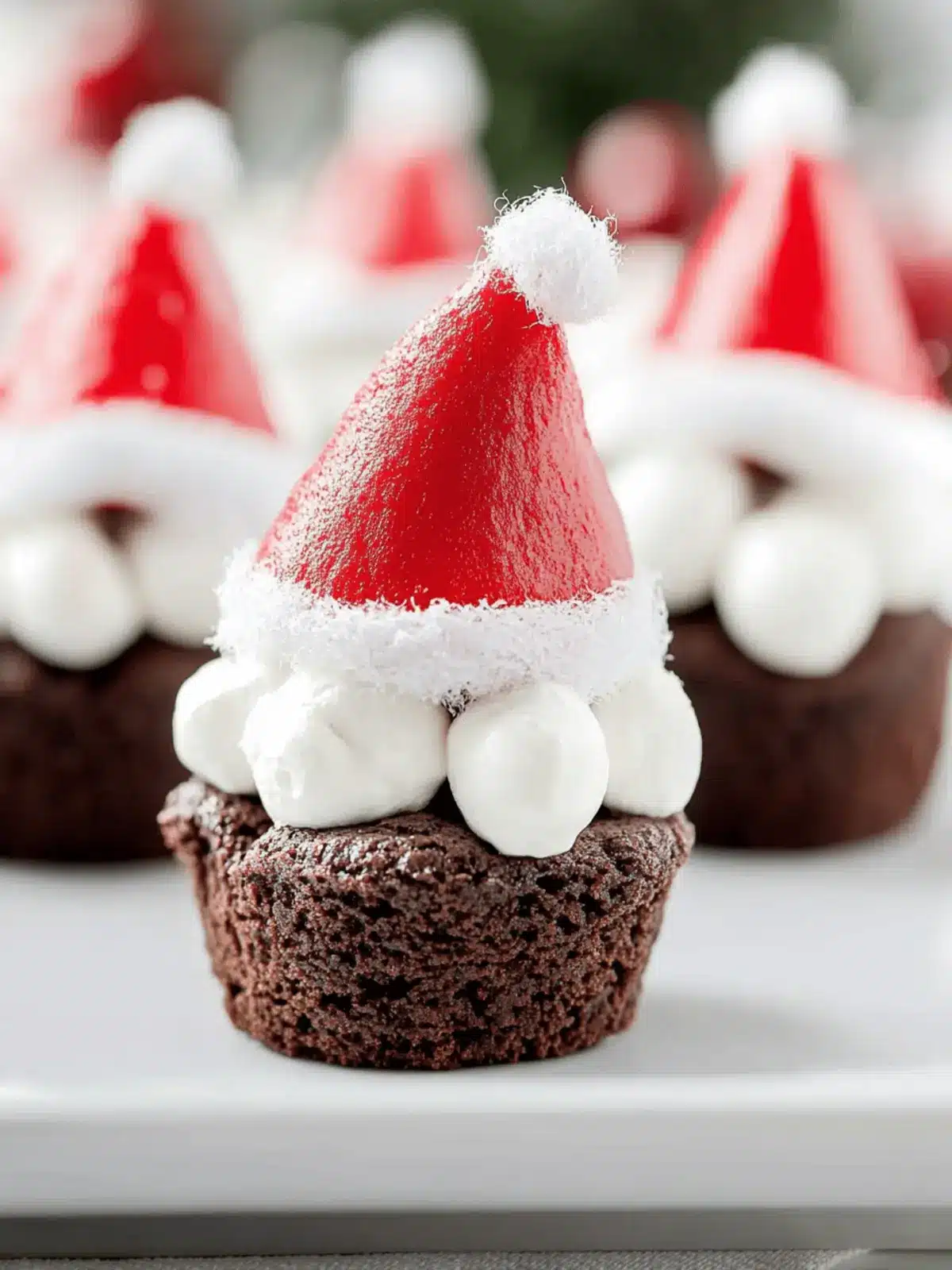 Santa Hat Brownie Bites