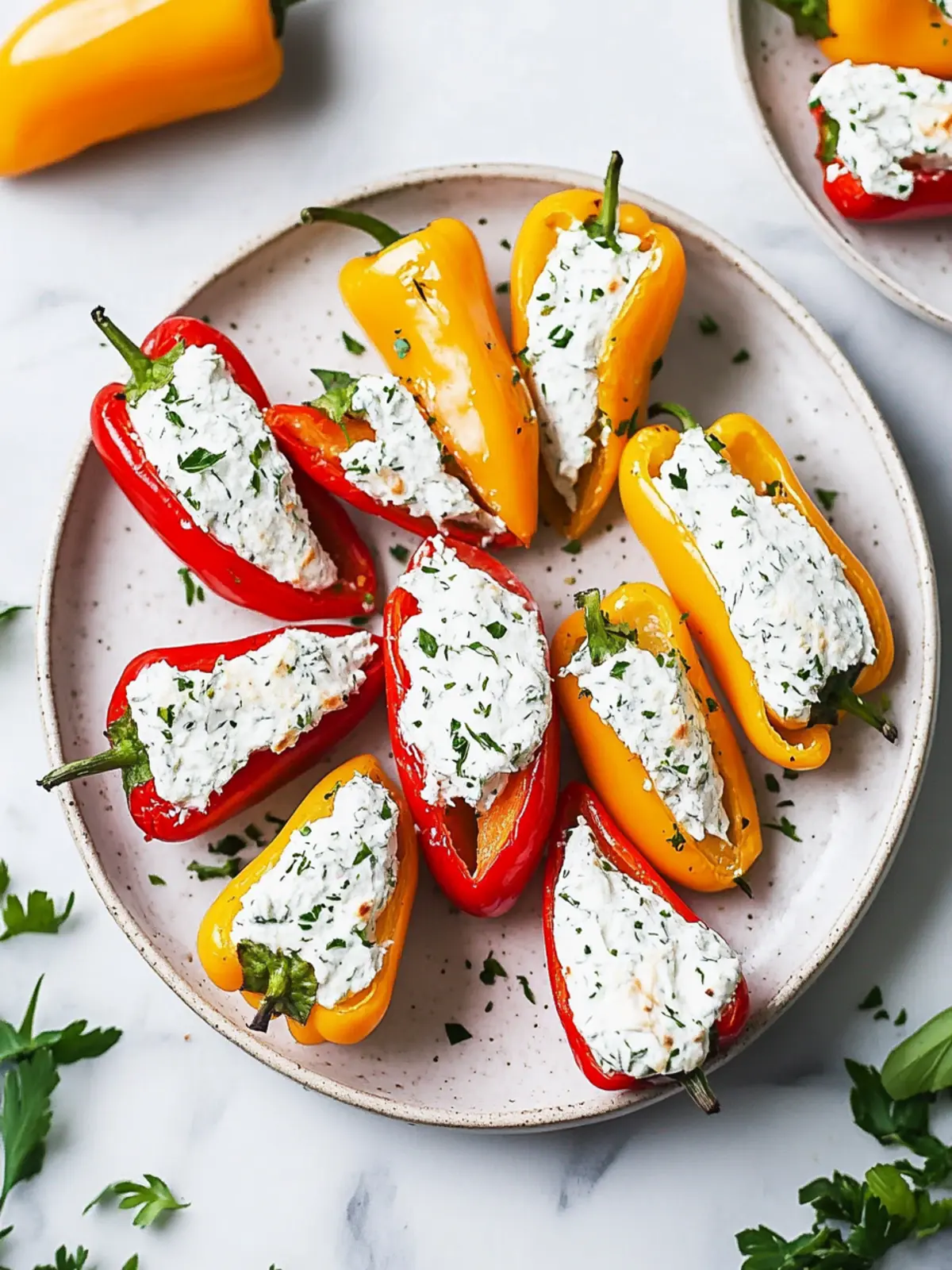Everything Cream Cheese Stuffed Mini Peppers