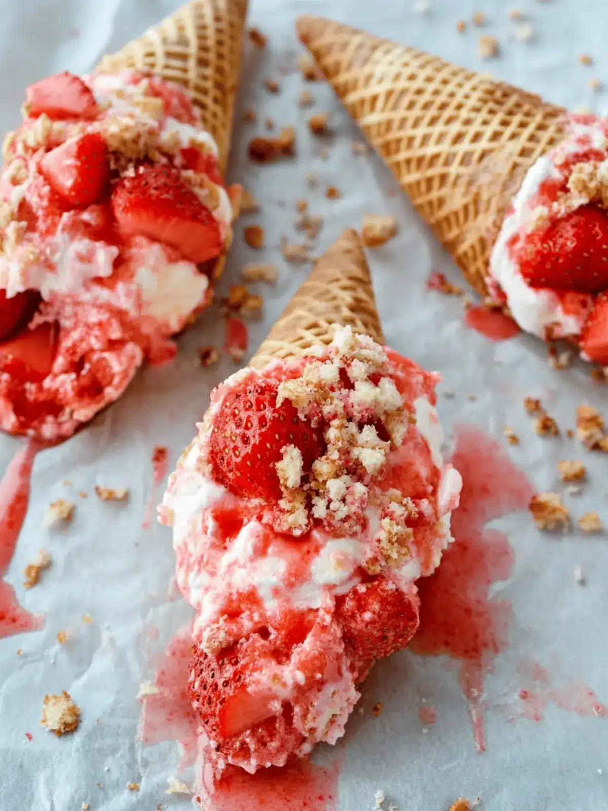 Delicious Strawberry Crunch Cheesecake Cones You’ll Adore 2 Strawberry Crunch Cheesecake Cones