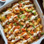 Buffalo Chicken Roasted Potato Bake