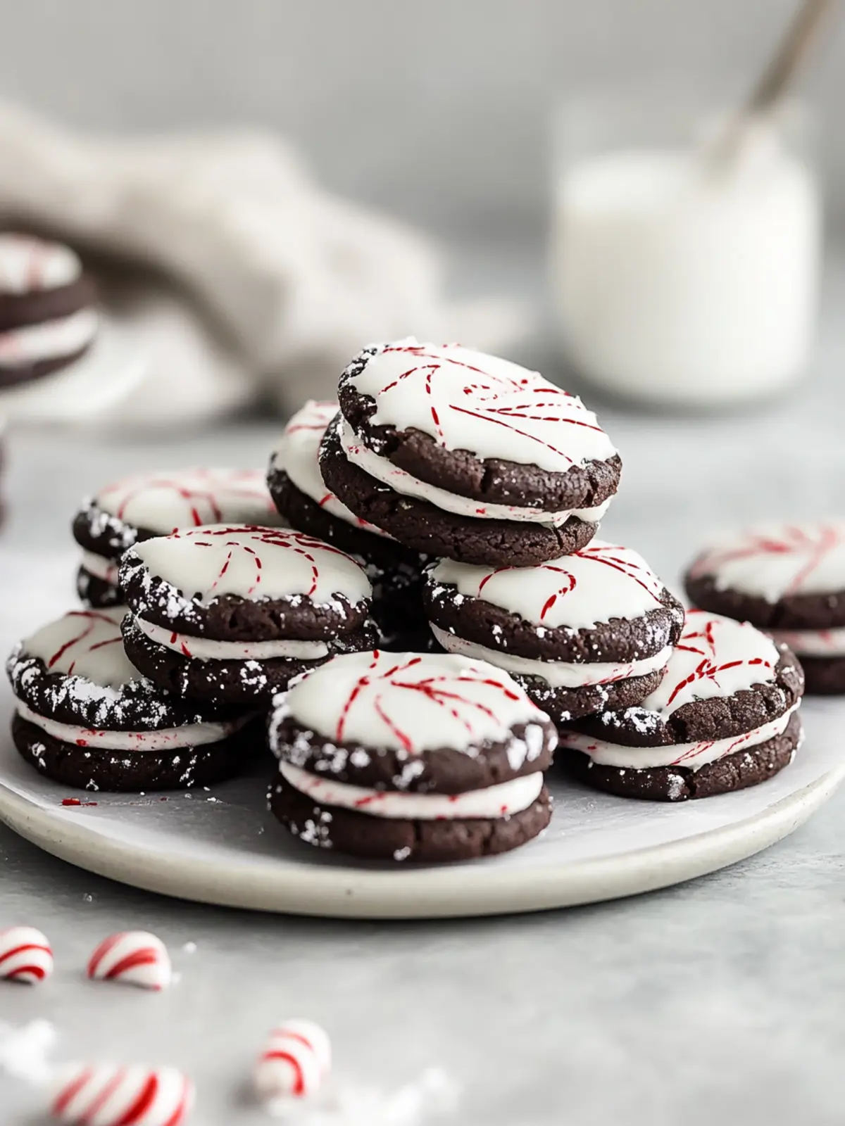 Chocolate Peppermint Sandwich Cookies
