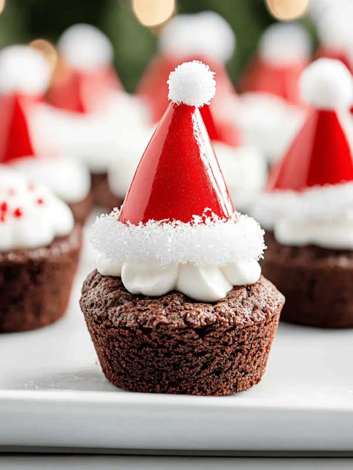 Santa Hat Brownie Bites