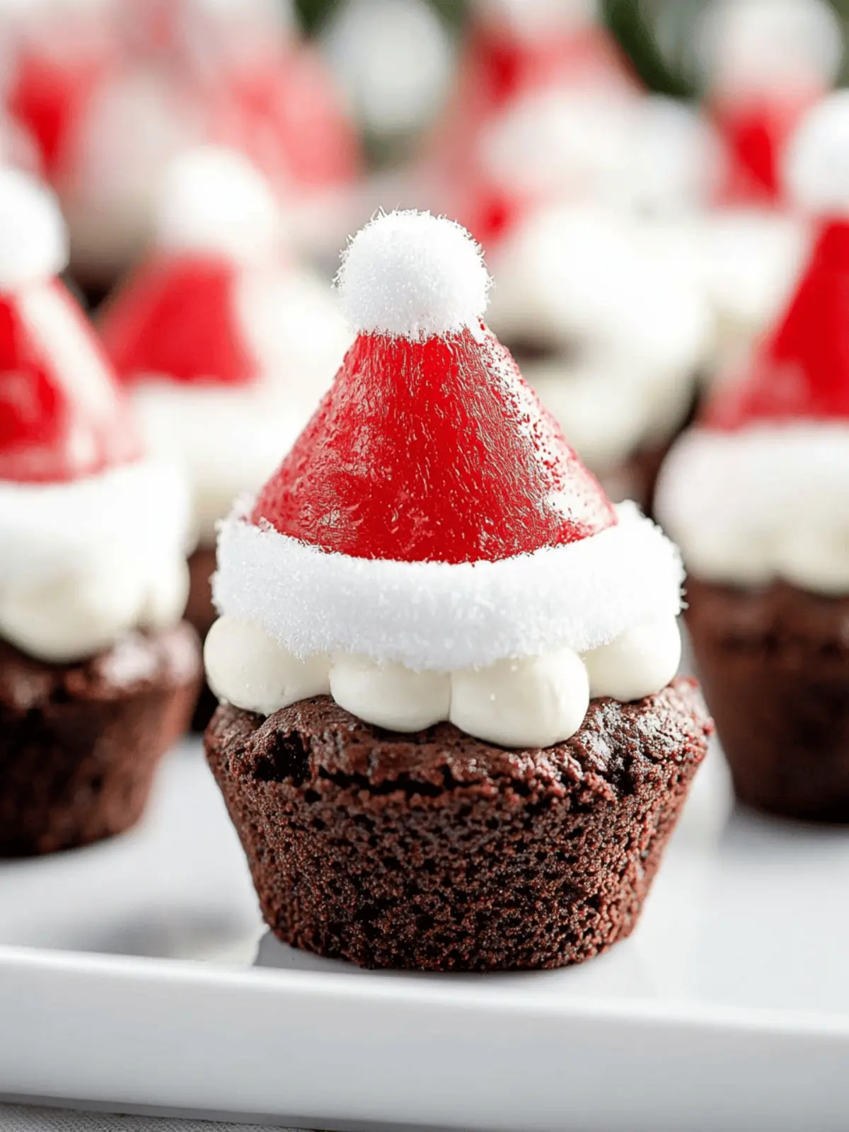 Santa Hat Brownie Bites