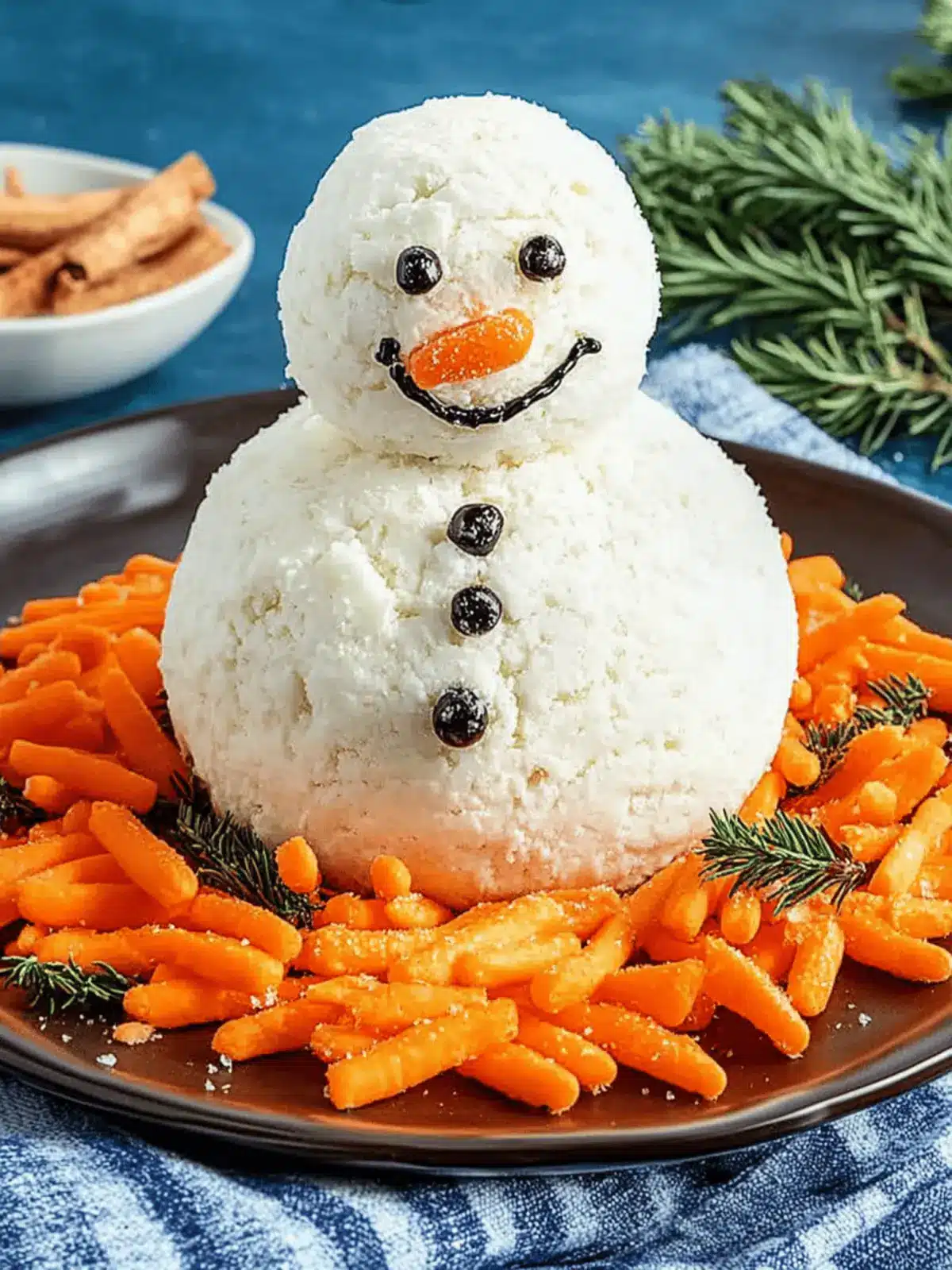 Creative Snowman Cheese Ball for Festive Gatherings 5 Snowman Cheese Ball