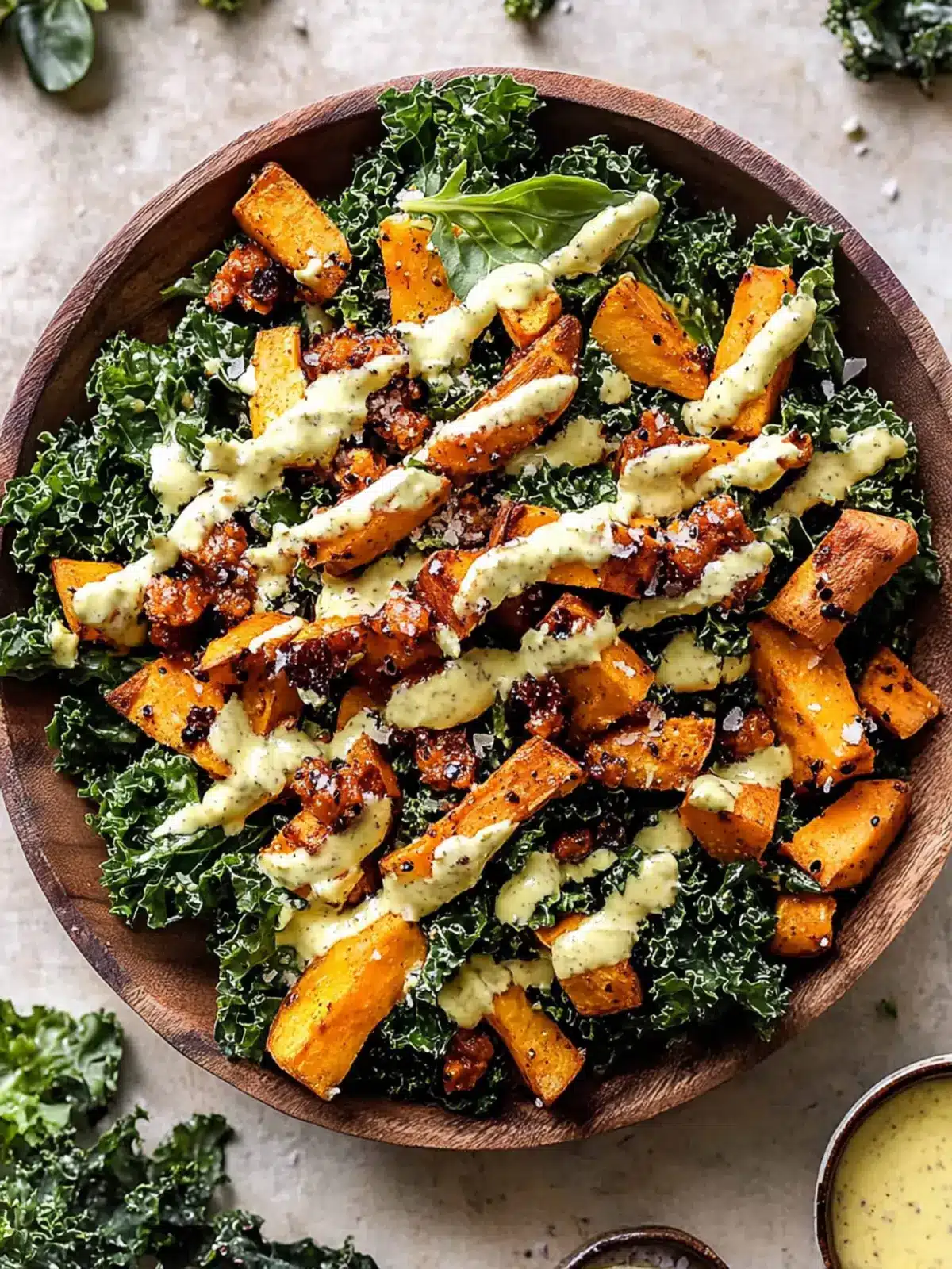 Delicious Sweet Potato Kale Salad with Creamy Honey Mustard Dressing 2 Sweet Potato Kale Salad with Creamy Honey Mustard Dressing