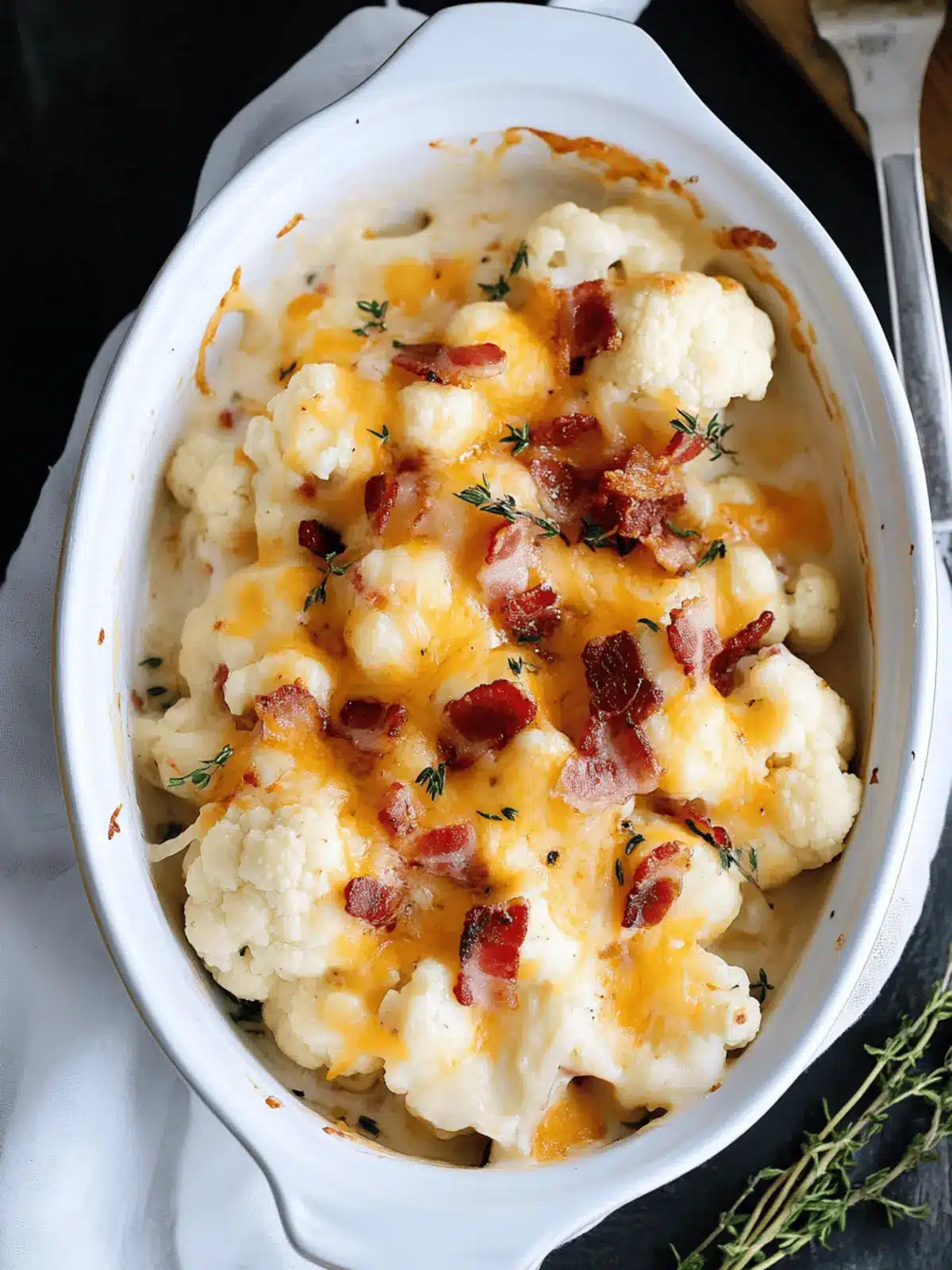 Cheesy Cauliflower with Bacon