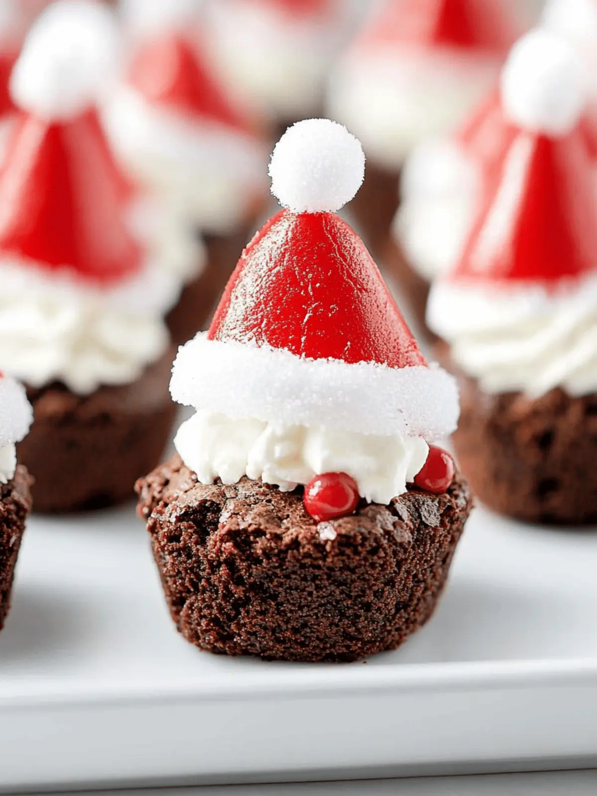 Santa Hat Brownie Bites