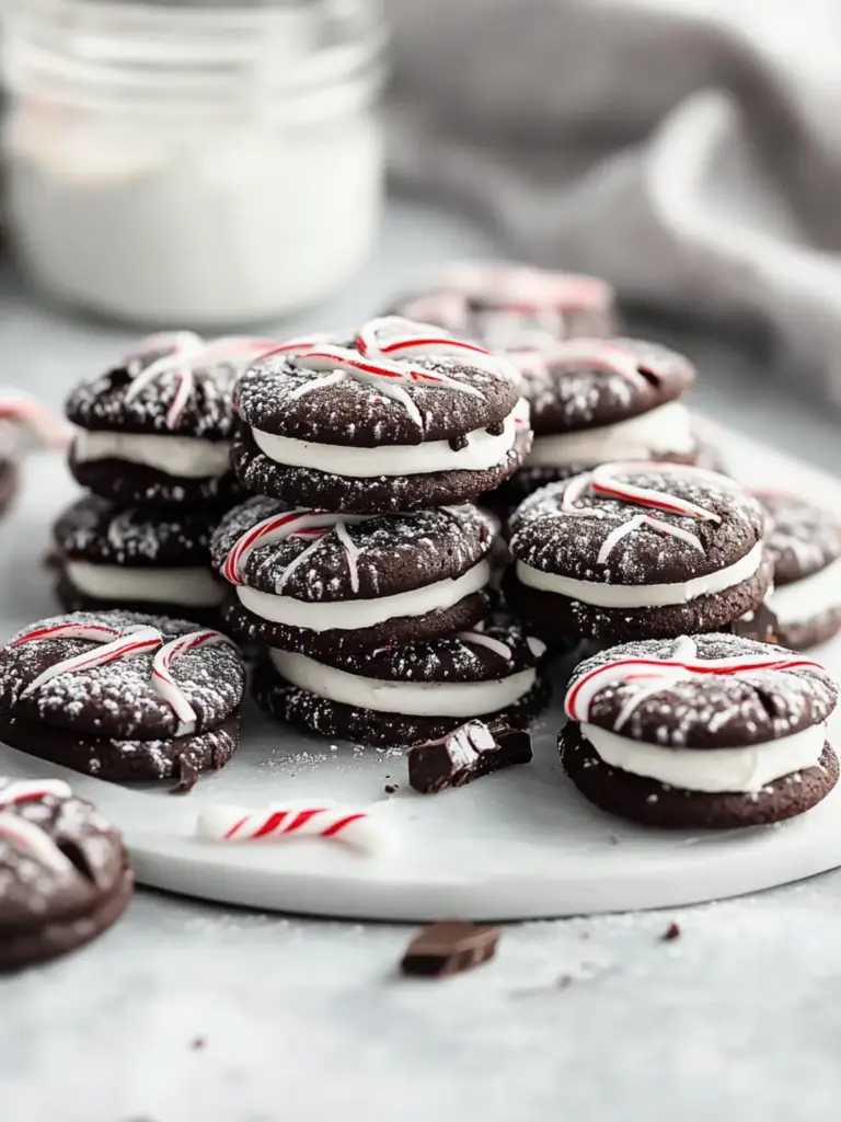 Chocolate Peppermint Sandwich Cookies