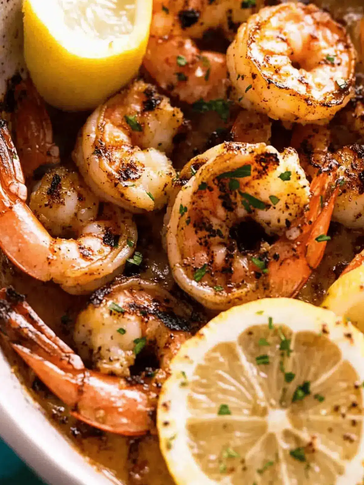 Crispy Grilled Shrimp (Prawns) with Lemon Garlic Butter