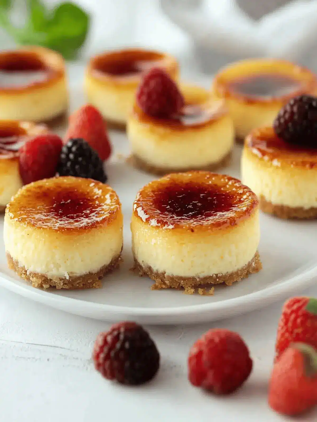 Mini Vanilla Crème Brûlée Cheesecakes You Can't Resist! 4 Mini Vanilla Crème Brûlée Cheesecakes