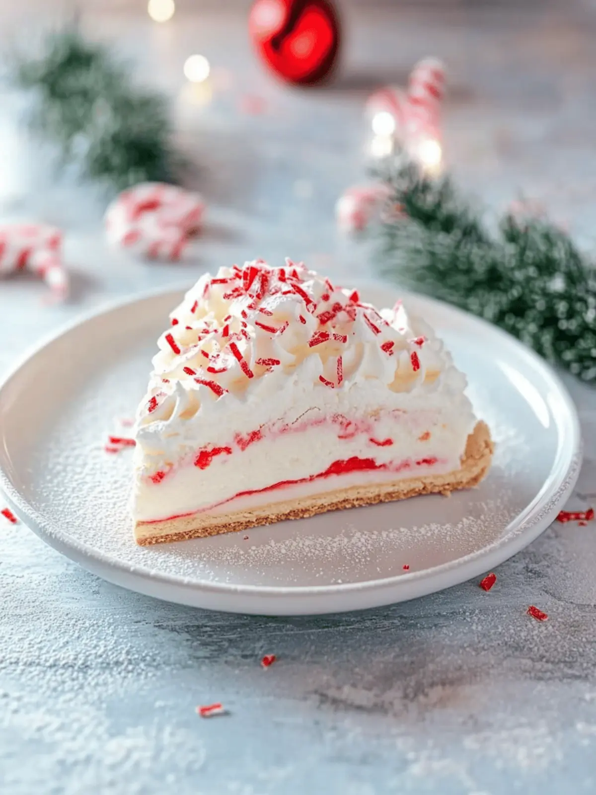 Peppermint Pavlova with White Chocolate Whipped Cream