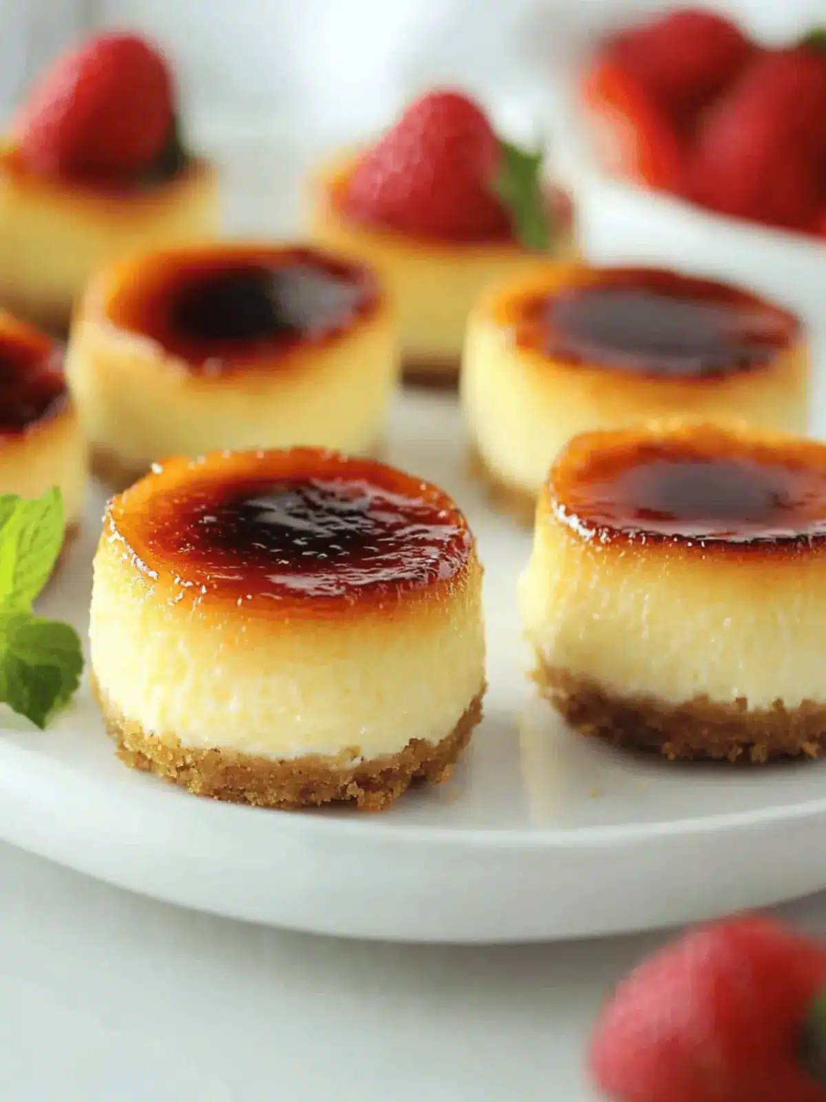 Mini Vanilla Crème Brûlée Cheesecakes