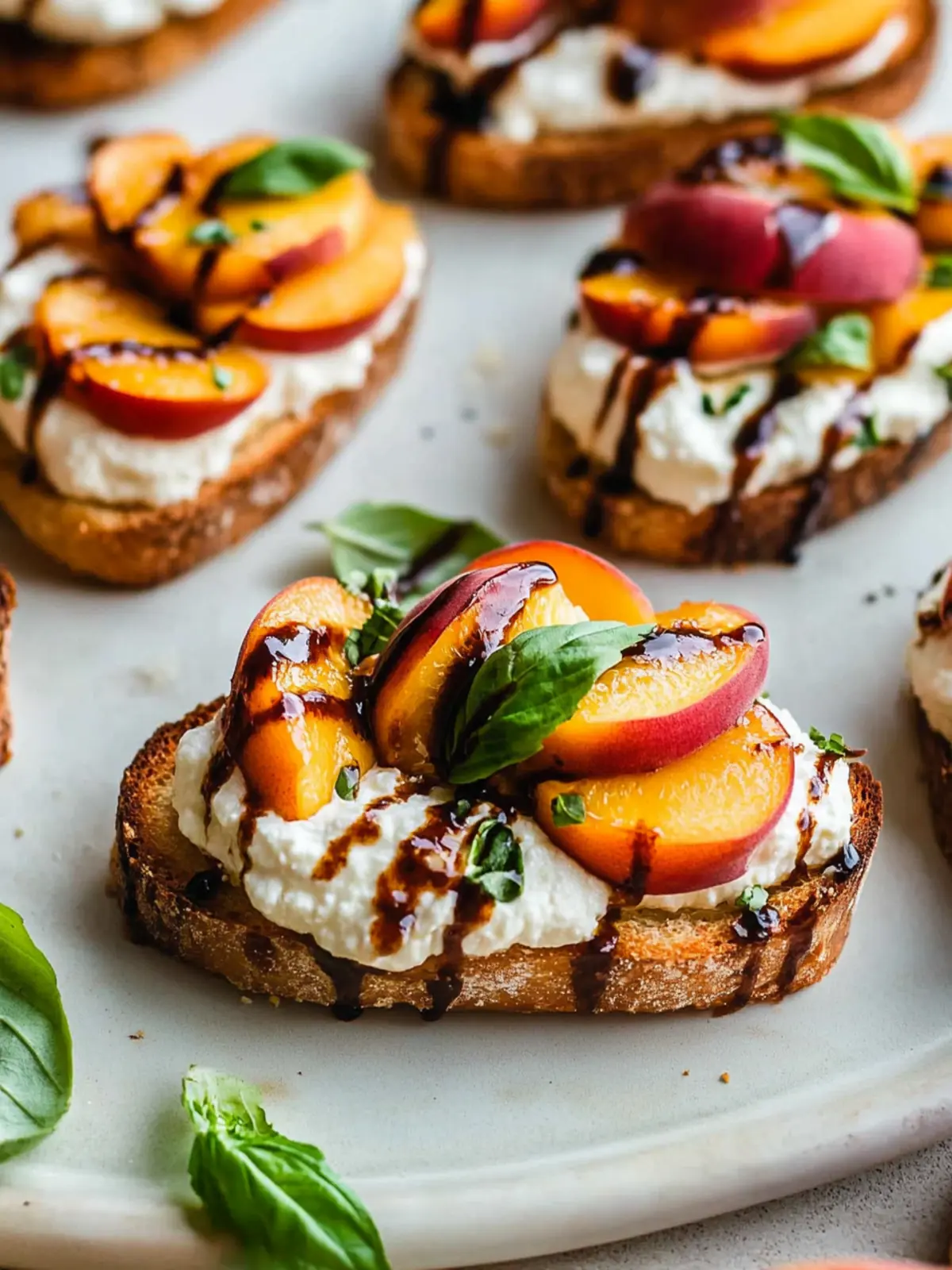 Whipped Ricotta Crostini with Juicy Peaches