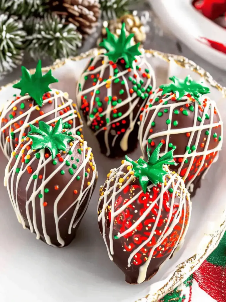 Christmas Chocolate-Covered Strawberries