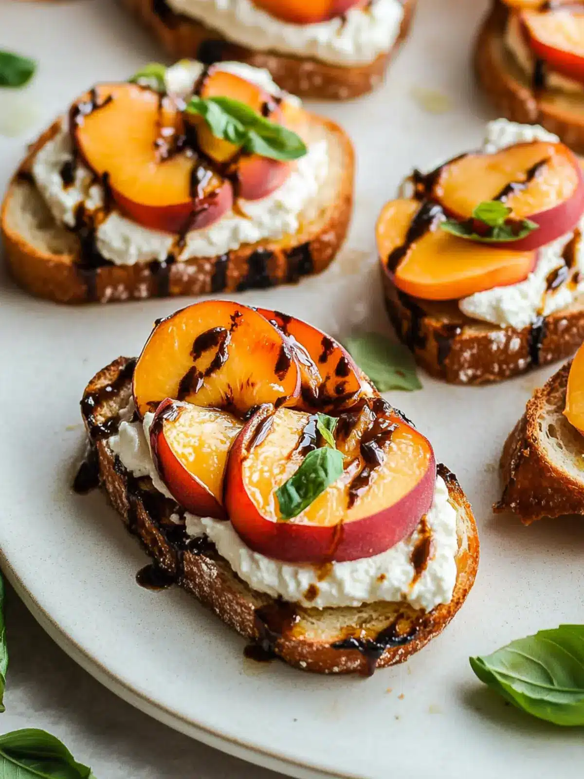 Whipped Ricotta Crostini with Juicy Peaches