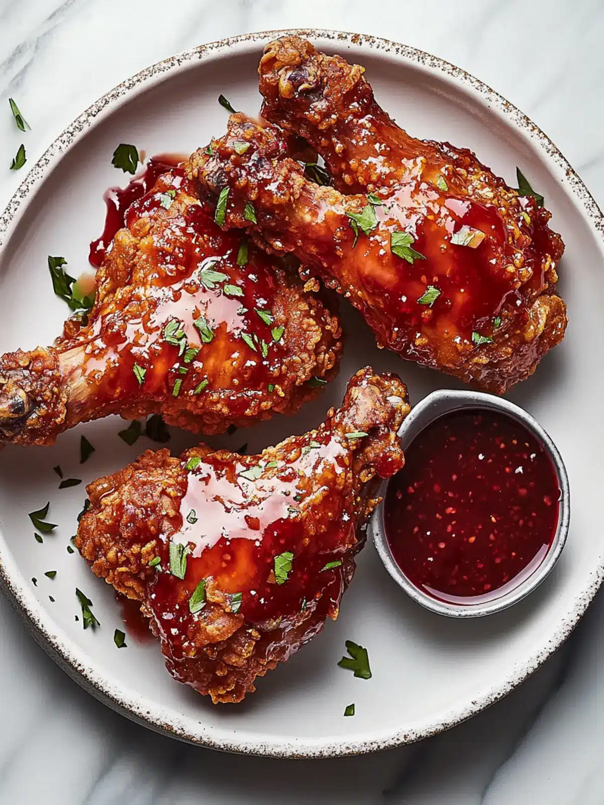 Fried Turkey Wings With Cranberry Glaze