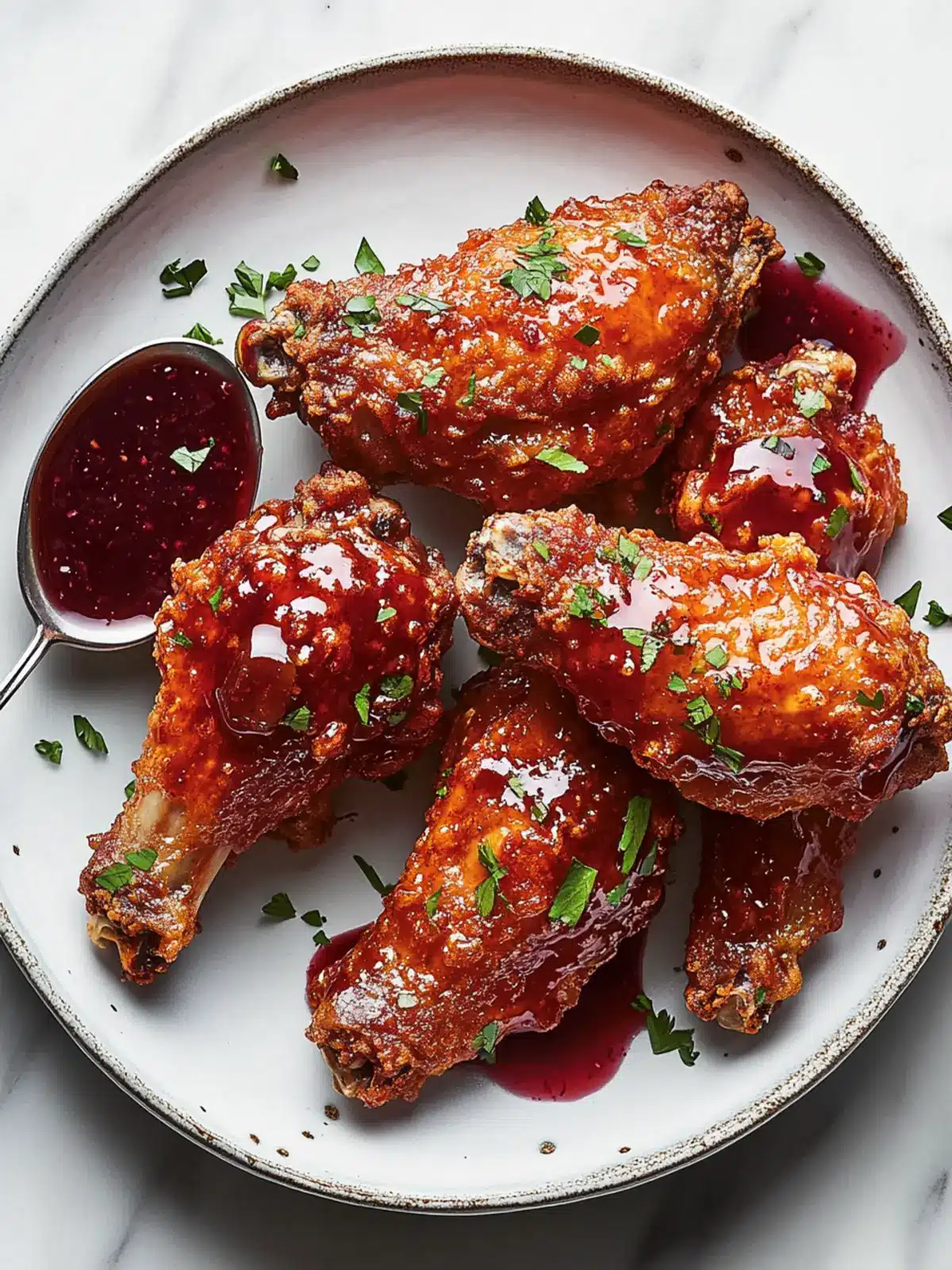 Fried Turkey Wings With Cranberry Glaze